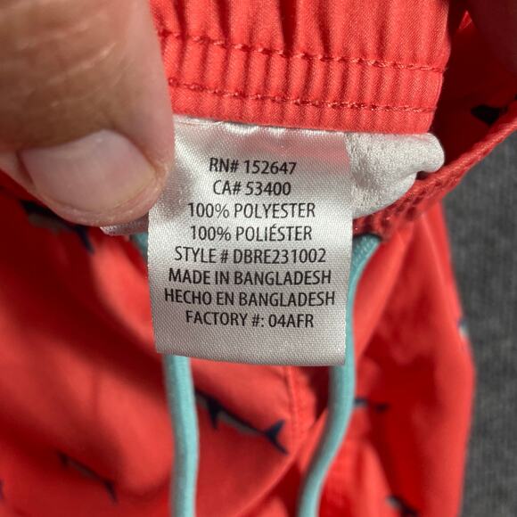 C/Y/A Swim Shorts Men's Medium Orange Shark Geometric Allover Lined Drawstring - Picture 10 of 12